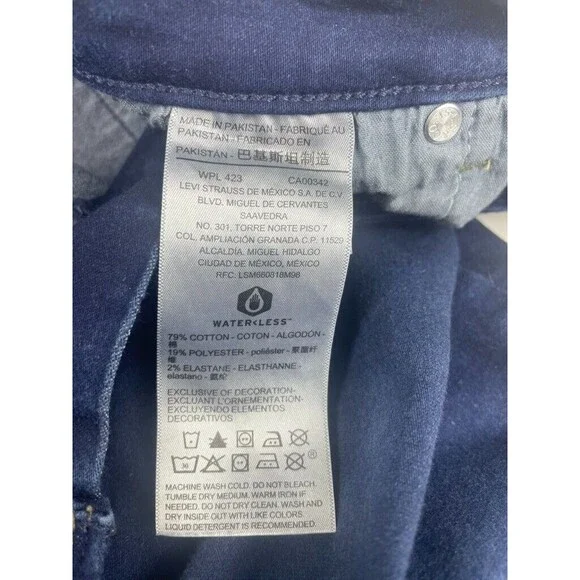 Signature Levi Strauss Gold Mid-Rise Stretch Skinny Dark Wash Jeans 16 Short - Picture 15 of 15